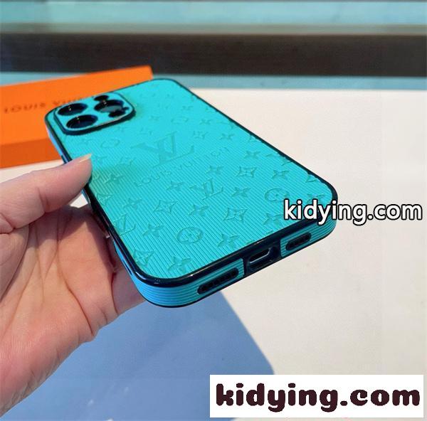 IPONE17ルイヴィトン激安ミントグリーンモノグラムiPhoneケース立体ロゴデザイン耐衝撃スマホカバー-1