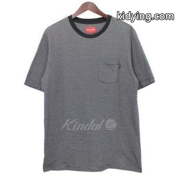 SUPREME Pocket Tee マイクロボーダー ポケットTシャツ ブラック調 サイズ：L (吉祥寺店) 180402 :580018000609:カインドオル - 通販ショッピング-0