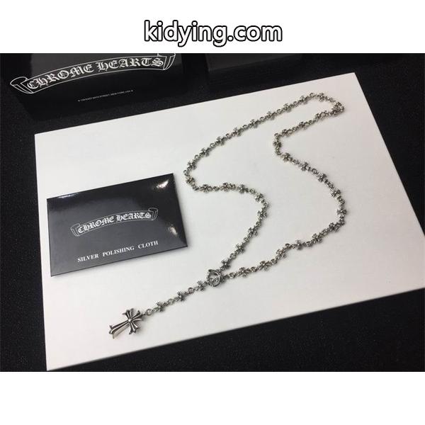 クロムハーツ スーパーコピー 繊細 上質 シルバーネックレス ミニクロスチェーン CHROME HEARTS-0