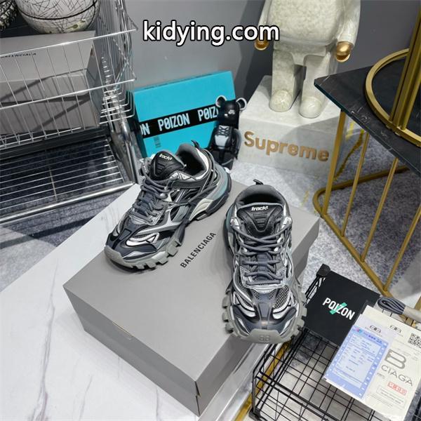 BALENCIAGA 激安 Track.2 スニーカー メンズ 4代 ブラック×グレー 配色 ローカット 厚底 ボリュームソール ダッドシューズ-2