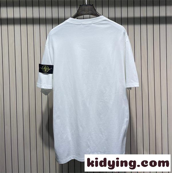 STONE ISLAND コピー 限定 シンプル ストーンアイランド Tシャツ ネイビー ワンポイントワッペン 半袖-3