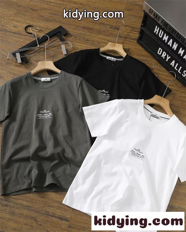 STONE ISLAND ストーンアイランド コピー 話題独走 ブラック ベーシックカラー 軽量コットン 快適 Tシャツ-0
