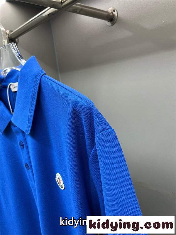 ポロシャツ 半袖 モンクレール コピー ブルー ワンポイントロゴ 鹿の子風 シンプル Moncler 爽やか 上品カジュアル-6