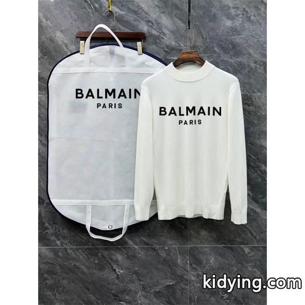 フロントロゴ 主張 ミニマル BALMAIN バルマン コピー ニットトップ 高級感 即映え-2