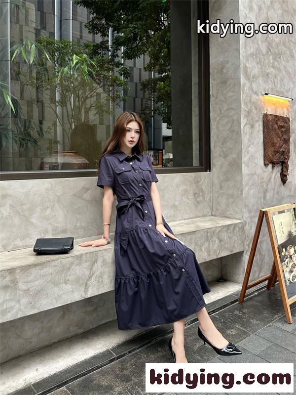 上質フェミニン ティアードロングワンピース 軽やか素材 DIOR ディオール コピー ワンピース きれいめスタイル 都会的モード感-7