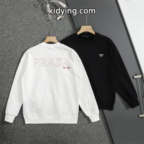 新作 PRADA プラダ 偽物 パーカー ブラック/ホワイト 話題 トレンド-0