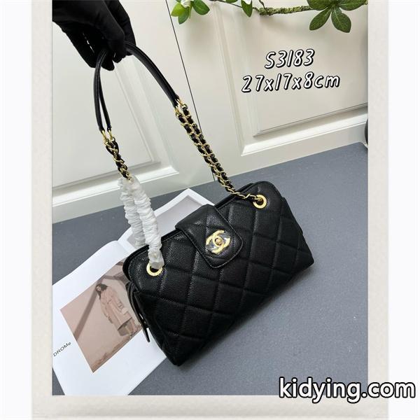 ブラック ダイヤ柄縫製 チェーンアクセント シャネル スーパーコピー ハンドバッグ Chanel 冬の夜の装い-4