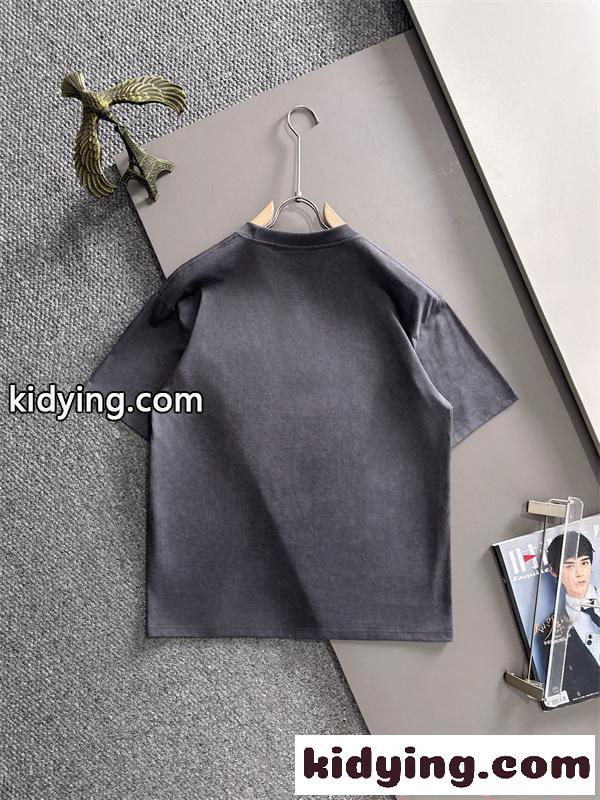 ディオール コピー ポケット付き Tシャツ 半袖 ワイドシルエット グレー 刺繍仕上げ ウォッシュカラー 軽量素材 カジュアル-8