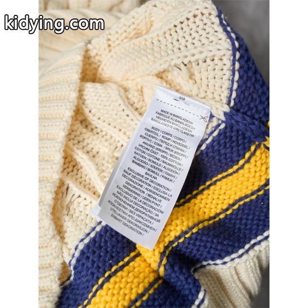 ベージュ テニスラケットプリント V 领 麻花纹 ニット ポロラルフローレン POLO RALPH LAUREN 偽物 秋冬 上品-8