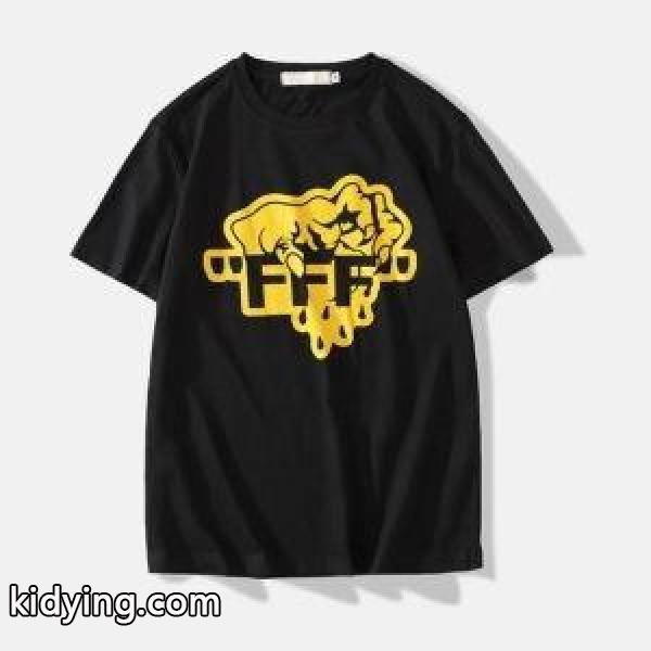 新作入荷格安幅広いプリントｔシャツ半袖黒白Off-Whiteオフホワイト Tシャツ コピー着やすいビッグＴシャツ-1
