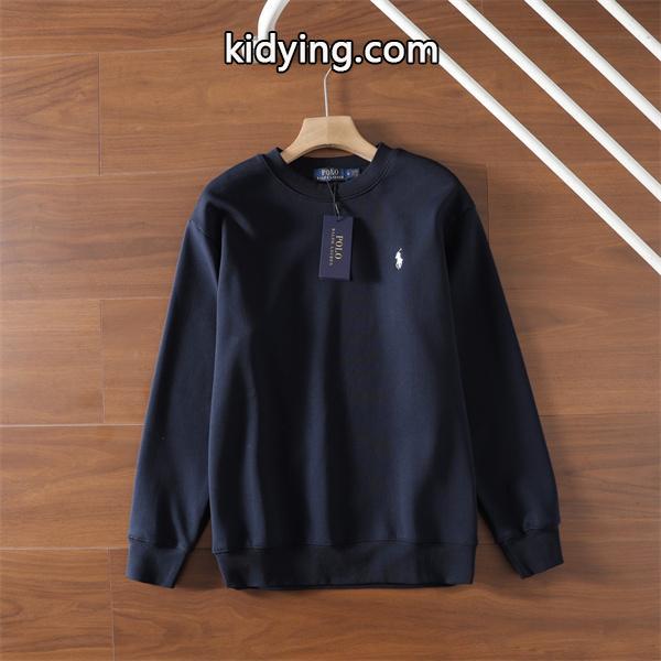 ブラック × ネイビー × グレー 円领 スウェット ポロラルフローレン POLO RALPH LAUREN 偽物 秋冬日常 シンプル ユニセックス-4