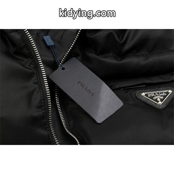 ブラック ダウンベスト ハイネック 高品質秋 PRADA プラダ 偽物 冬定番アイテム-5