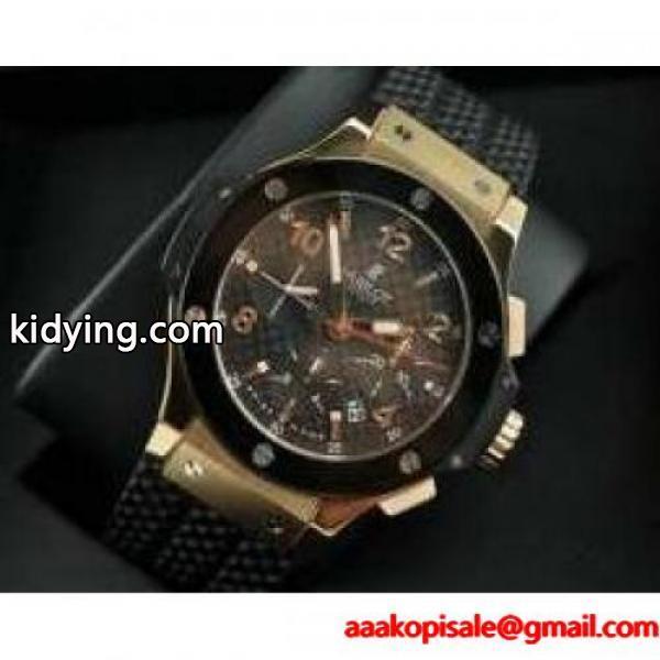 自動巻き ウブロ ビッグバン 301SB131RX HUBLOT デイト表示 セラミック ラバーストラップ ゴールドと黒 6針 爆買い格安のメンズ腕時計_ウブロ Hublot_ブランド コピー 激安(日本最大級)-0