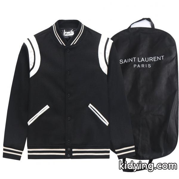サンローランジャケットコピーSaint Laurent Paris　SLP刺繍モデル 野球コート  ジャケット 通販激安デザインシンプルカジュアルスタイルフォーマル-0