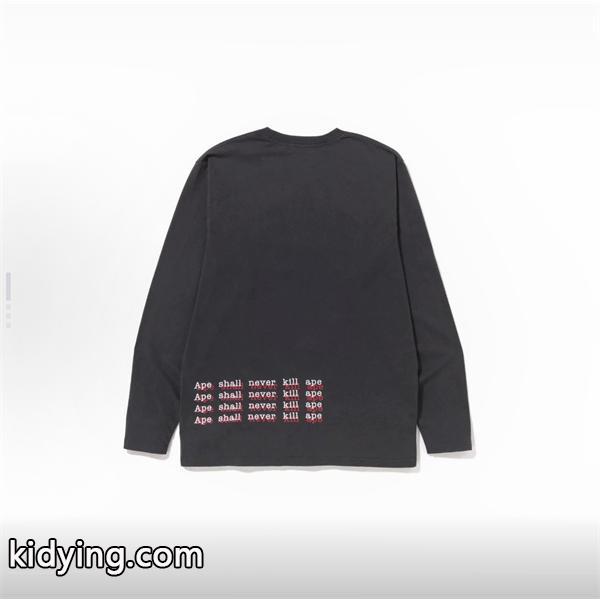 ベージュ グラフィティ 猿人头 長袖 T シャツ ベイプ BAPE コピー 秋冬ストリートトレンディ-6