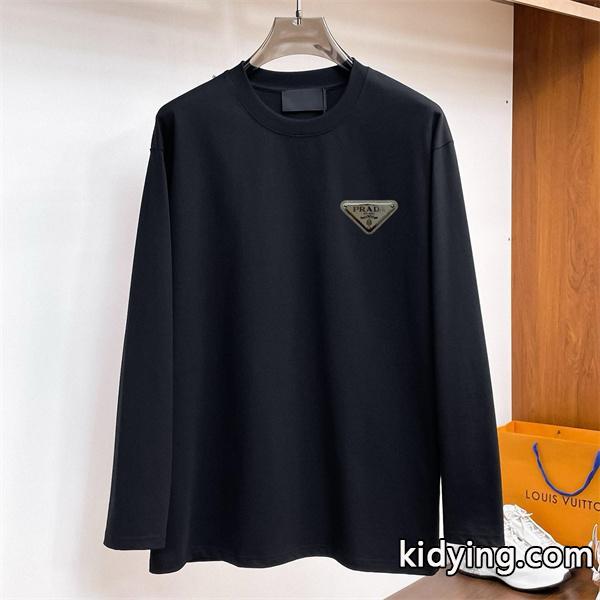 プラダ スーパーコピー 長袖Tシャツ ブラック カジュアル モードスタイル 新登場 PRADA-0