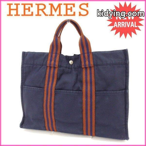 エルメス Hermes バッグ トートバッグ フールトゥ トートMM ネイビー ライトブラウン レディース Bag 通販-0