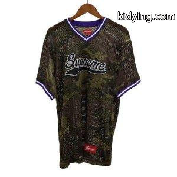 SUPREME(シュプリーム)18SS Mesh Baseball Top カモ柄ロゴメッシュ半袖Tシャツ 迷彩　カーキ :9018G250001:BRING Yahoo!ショップ - 通販ショッピング-0