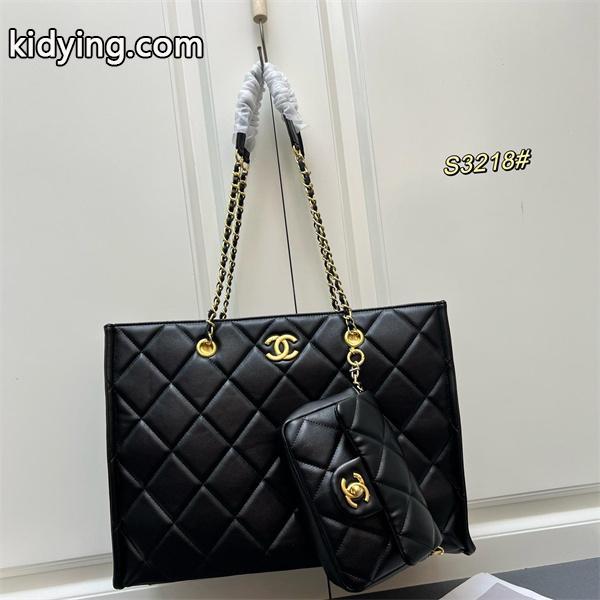 ブラック ダイヤ柄縫製 2 ウェイ仕様 シャネル スーパーコピー トートバッグ Chanel 2025秋冬-0