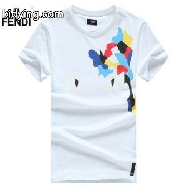 フェンディ スーパー コピーFENDI新作入荷格安通気性tシャツ半袖トレーニングウェア黒白ダークブルーオレンジ-2