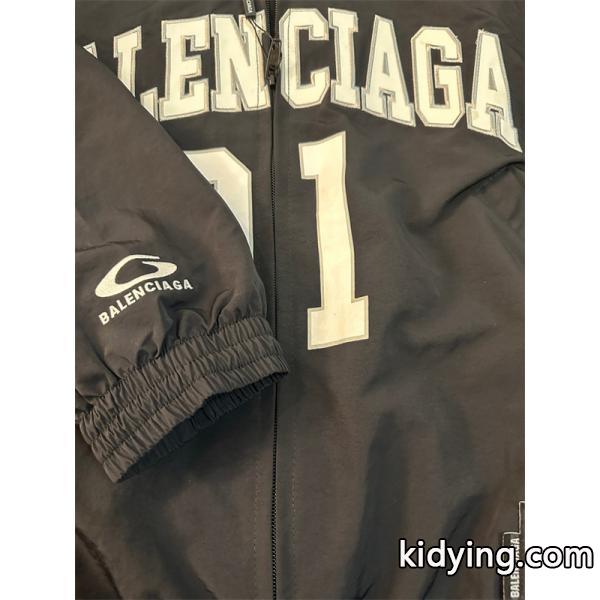 バレンシアガ コピー ジャケット ブルー ナンバープリント デザイン スポーツスタイル カジュアル アウター BALENCIAGA-3
