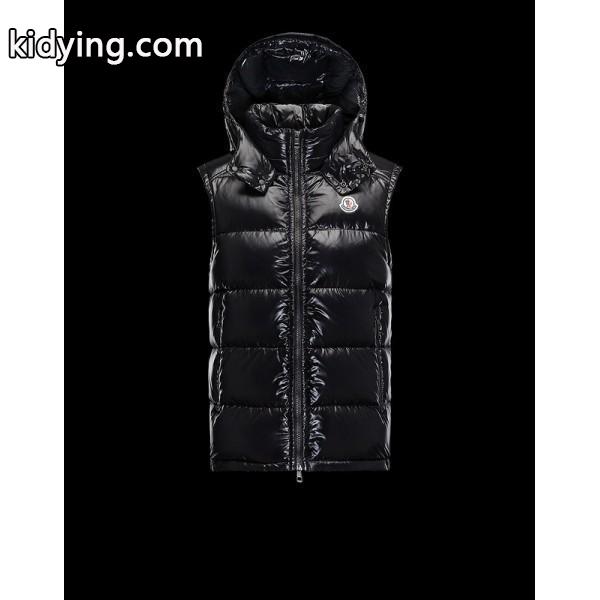 柔らかなMONCLER モンクレールダウンベストコピー 撥水加工 フード付き メンズ ブラック-0