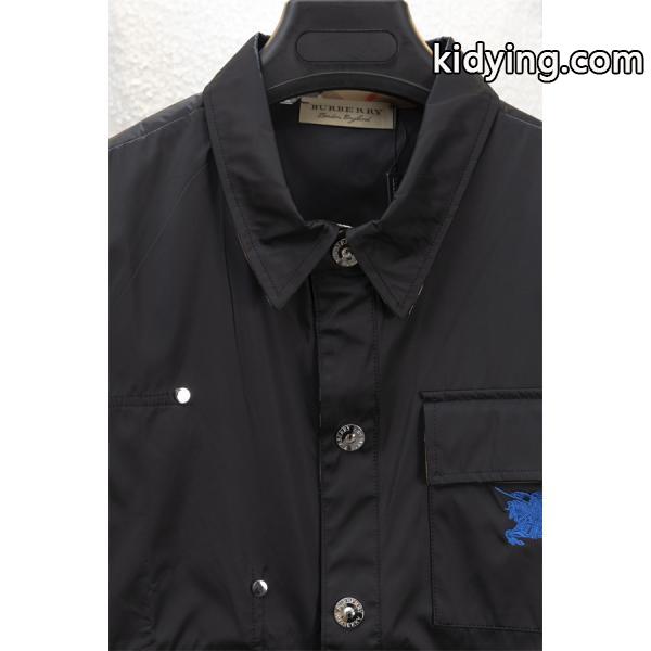 Burberry 黒色個性 秋冬特選 バーバリー 偽物 シャツ型 ジャケット ロゴアクセント 2025秋冬-1