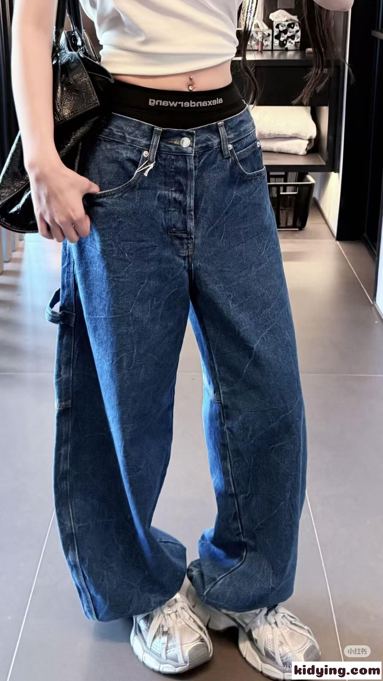 デニムパンツ レディース ルーズフィット アレキサンダー コピー ワンストリート系 トレンド Alexander Wang-2