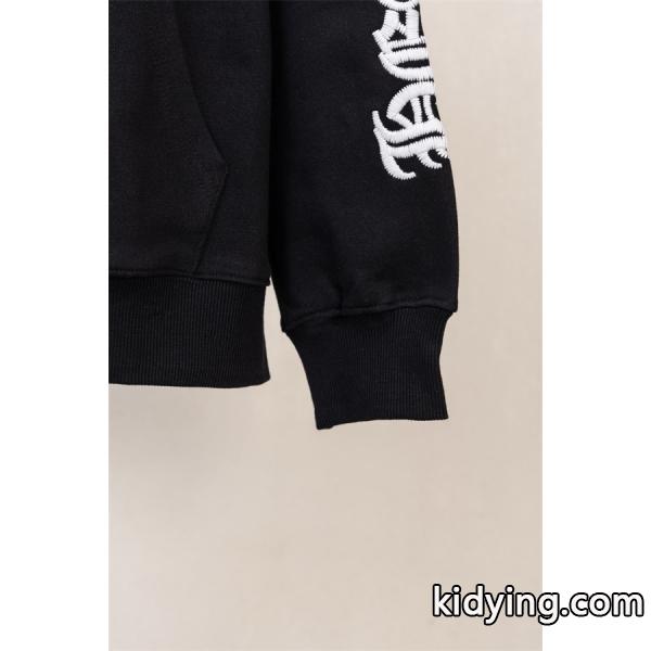 希少 ブラック 袖文字刺繍 小ロゴ しっかり防寒 秋冬入手困難 クロムハーツ スーパーコピー Chrome Hearts パーカー-8