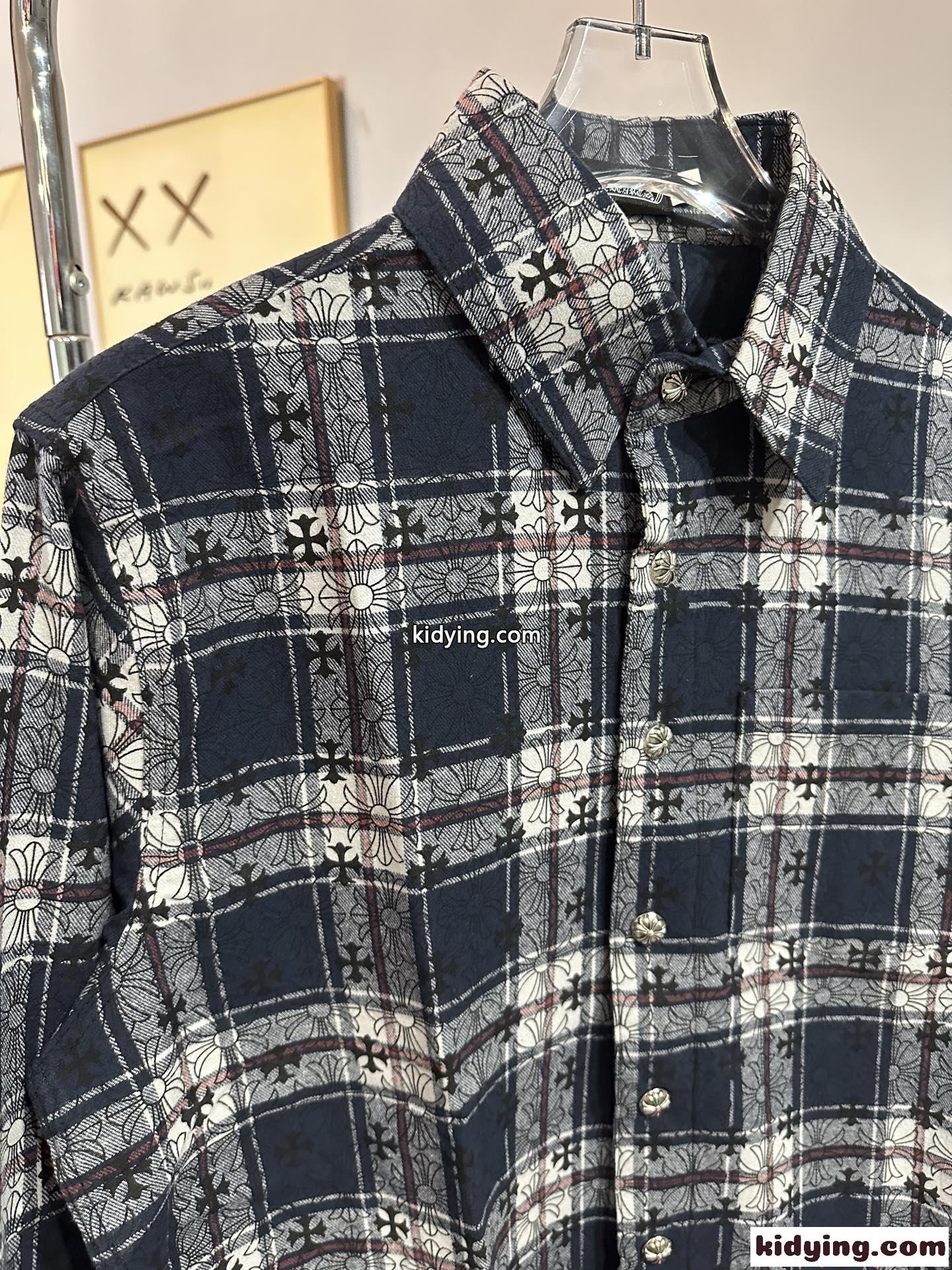 クロムハーツ コピー Tシャツ クロスモチーフ総柄 ジャカードチェック 柔らかコットン素材 ディテール重視 高級感モデルChrome Hearts-5