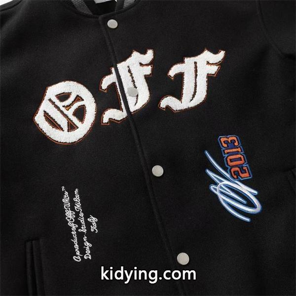 Off-White オフホワイト コピー 2025秋冬必須アイテム 入手困難 着心地抜群 おすすめ ブラック × オレンジ ベースボールジャケット-7
