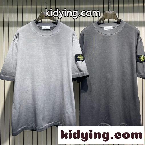 高評価 グラデーション Tシャツ ライトグレー 半袖 カジュアル STONE ISLAND コピー ストーンアイランド-0