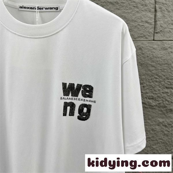 バックプリントTシャツ Alexander wang ビッグロゴ アレキサンダーワン コピー 存在感 ルーズフィット 人気-7