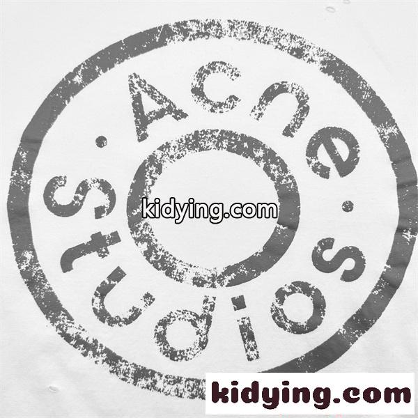 ダメージ加工 ロゴプリント ACNE STUDIOS アクネ ストゥディオズ コピー Tシャツ 半袖 ホワイト カジュアル-4