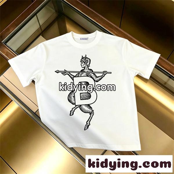 アーカイブ騎士 精密線画 Bレターロゴ 大人ストリート BURBERRY バーバリー コピー 半袖Tシャツ 即戦力トップス-1