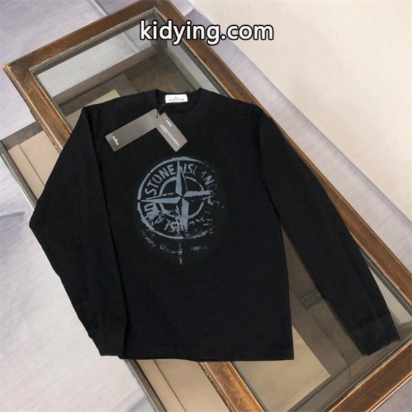 ストーンアイランド 長袖tシャツコピー 上質 ヴィンテージロゴ 人気 ブラック STONE ISLAND-3
