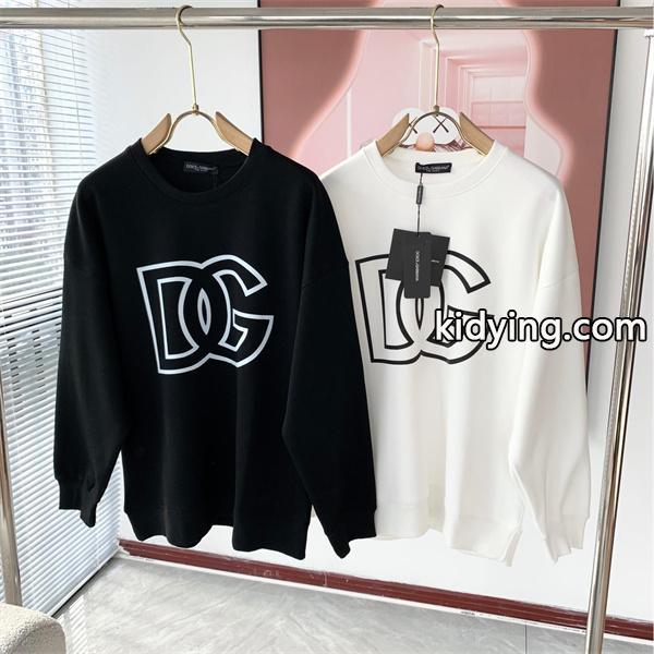 ブラック × ホワイト 2 色 大 DG ロゴ 円领 スウェット ドルチェ & ガッバーナ DOLCE & GABBANA 偽物 秋冬ブランド派注目-0