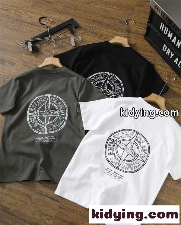 STONE ISLAND ストーンアイランド コピー 話題独走 ブラック ベーシックカラー 軽量コットン 快適 Tシャツ-1