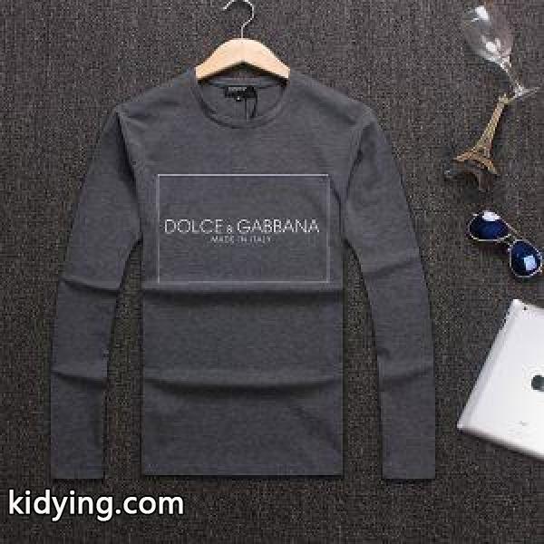 ドルチェ & ガッバーナ コピーソフト優しい肌触りお勧め手頃tシャツ爆買い大得価ブラックホワイト男性用長袖tシャツ-0