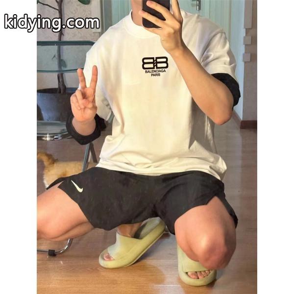 個性派BALENCIAGAバレンシアガｔシャツコピープリントスカルクールネック-0