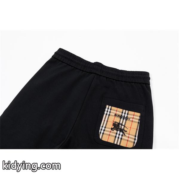 数量限定 保温 ブラック BURBERRY バーバリー コピー スウェットパンツ チェックポケット-8
