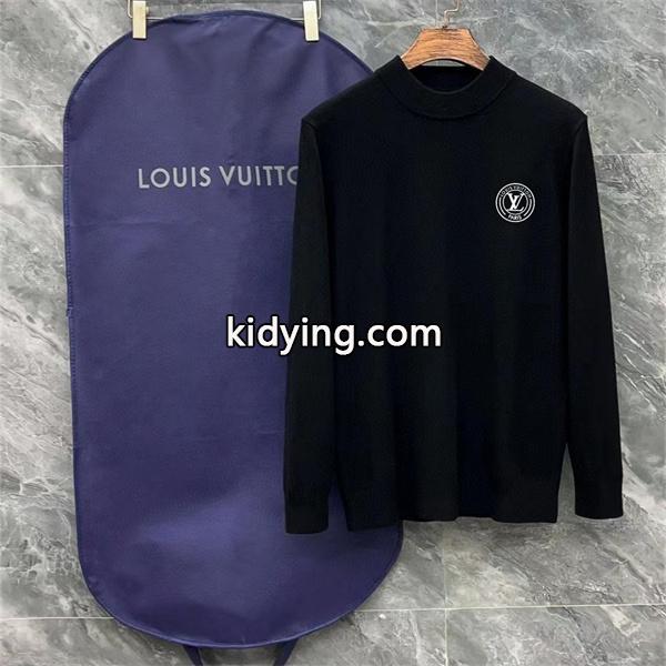 売れ筋おすすめモデル クラシックサークルロゴデザイン Louis Vuitton ルイヴィトン 偽物 ニット ブラック&ホワイト-0