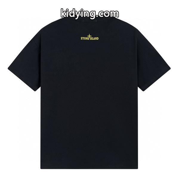 超人気 コピー ストーンアイランド ロゴ グラデーション Tシャツ ブラック STONE ISLAND_半袖Tシャツ_ファッション_スーパーコピーブランド激安通販 専門店-0