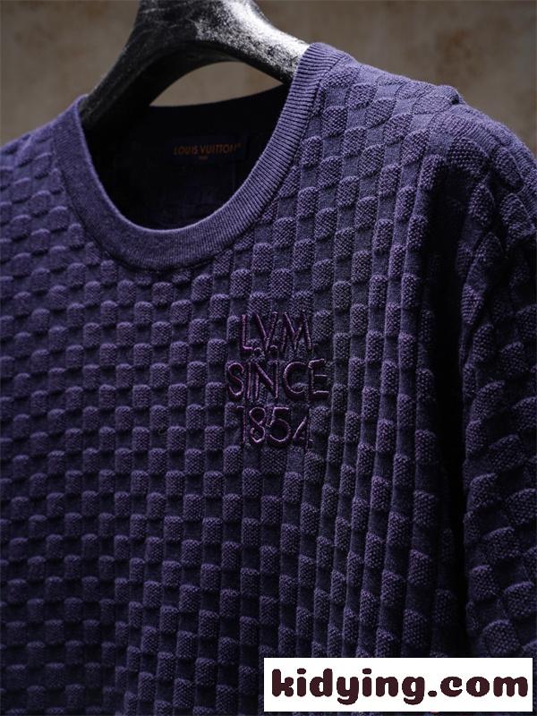 立体ジャガード テクスチャー 半袖ニットTシャツ 上質素材 厚手 高級感 ルーズフィット メンズ レディース ルイヴィトン コピー Louis Vuitton-2