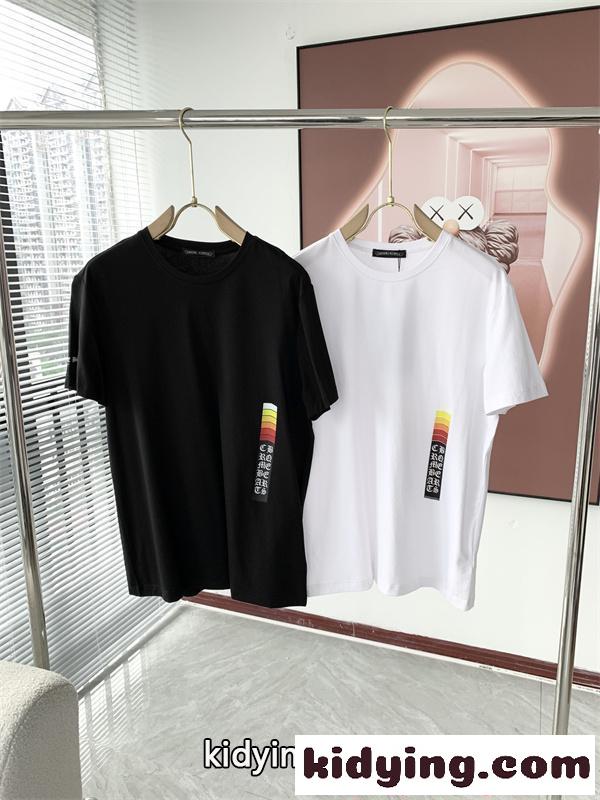 シンプル ホワイト 半袖 Tシャツ CHROME HEARTS ミニマル 韓国風 カジュアル クロムハーツ コピー-1