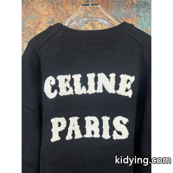 2025秋冬 CELINE ブラック ニット トップス 落ち着き感 上質 セリーヌ コピー-6