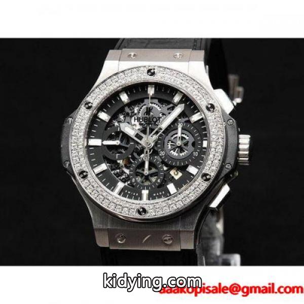 HUBLOT ウブロ メンズ ビッグバン アエロバン アフターダイヤベゼル 311SM1170GR スケルトン 自動巻き腕時計 クラシックなビジネススタイル-0