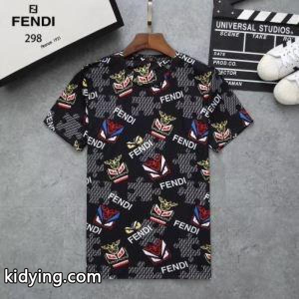 フェンディ 激安 FENDI 超激得 コットン生地 透けにくい Tシャツ とてもおすすめトレンド新作 トップス ブラック、ホワイト、ブルー-1