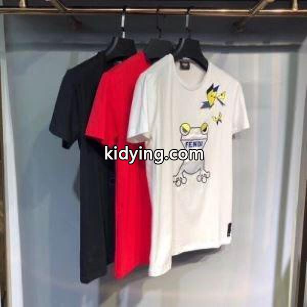 2019春夏トレンドカラー 半袖Tシャツ フェンディ FENDI スタイルアップ見えなシンプル_フェンディ FENDI_ブランド コピー 激安(日本最大級)-0