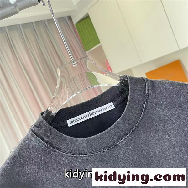 Alexander wang プリント Tシャツ ミニロゴデザイン アレキサンダーワン コピー 韓国ストリート 夏ファッション-4